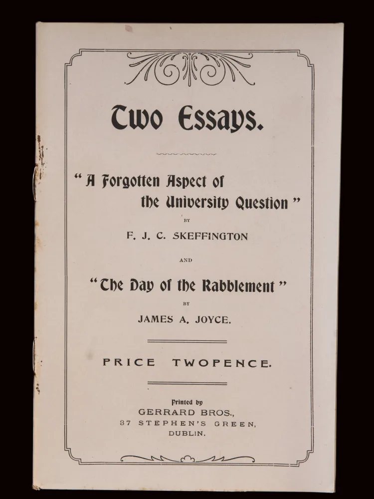 Two Essays by F.J.C. Skeffington & James A. Joyce, 1901