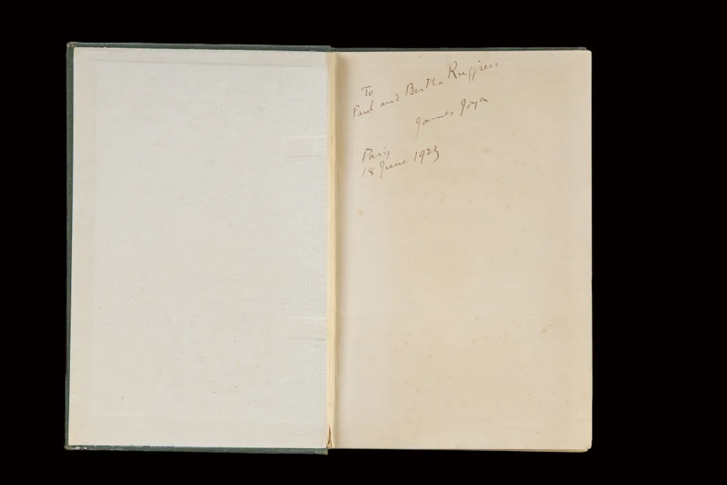 Dubliners by James Joyce 1922, inscribed by Joyce to Paul and Bertha Ruggiero 1923
