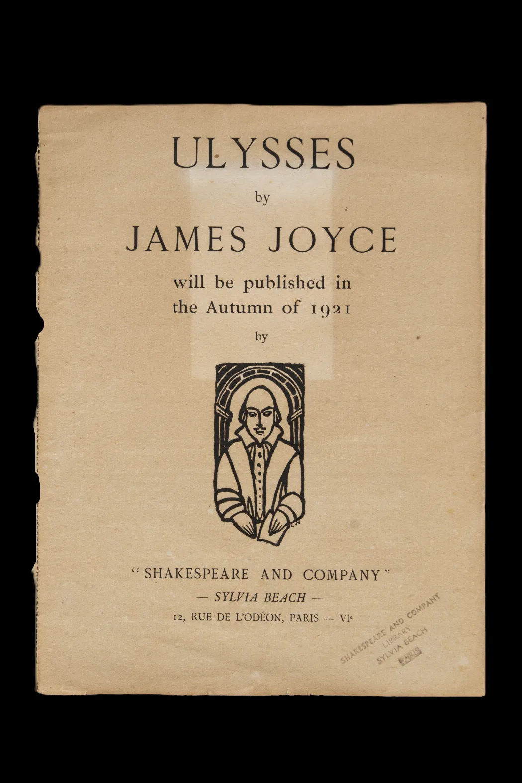 Prospectus of first edition of Ulysses, Shakespeare & Company 1921