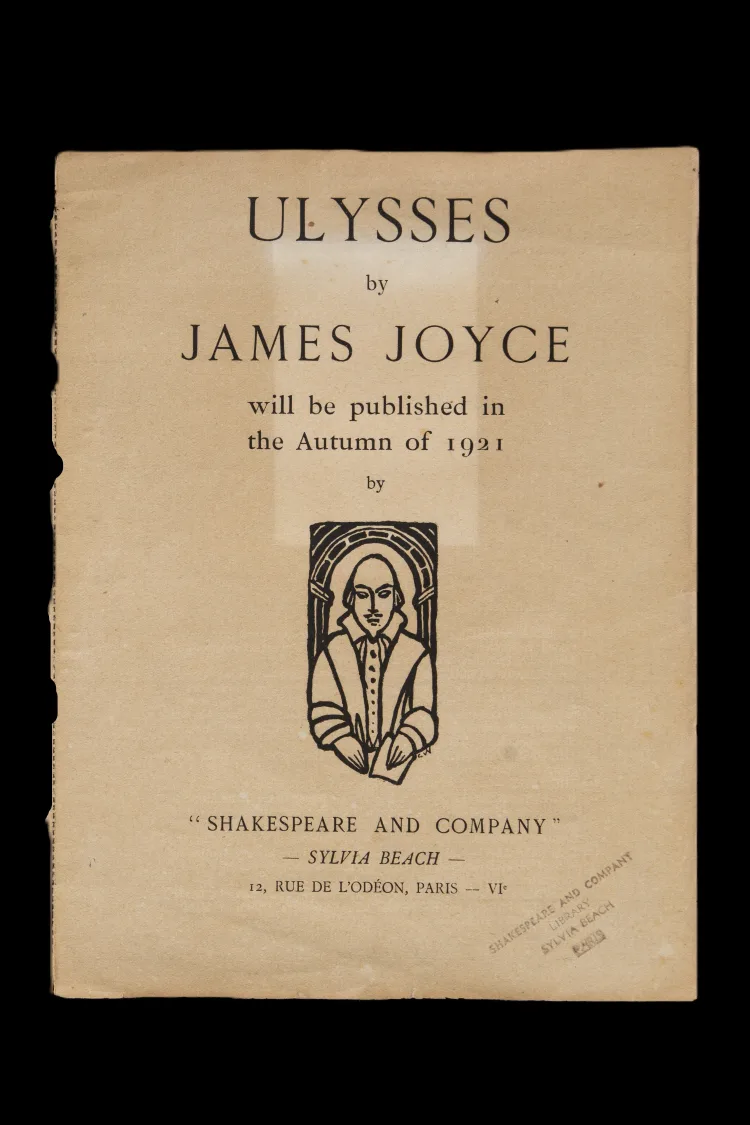 Prospectus of first edition of Ulysses, Shakespeare & Company 1921