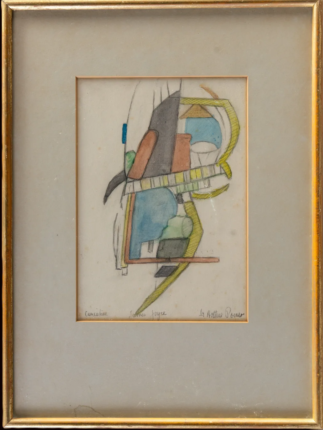 Caricature of James Joyce by Arthur Power