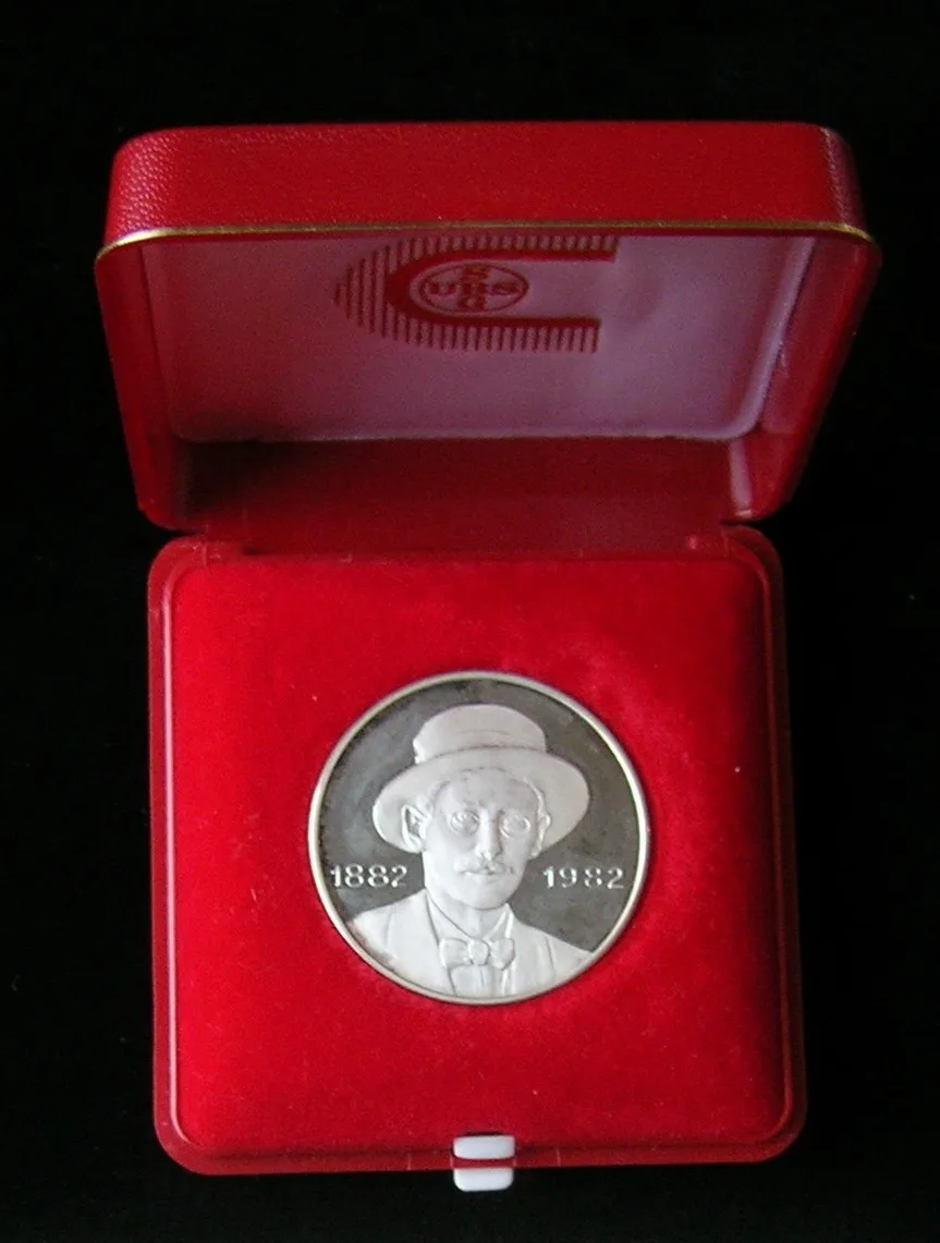 Portrait of James Joyce issued by Union Bank of Switzerland 1982