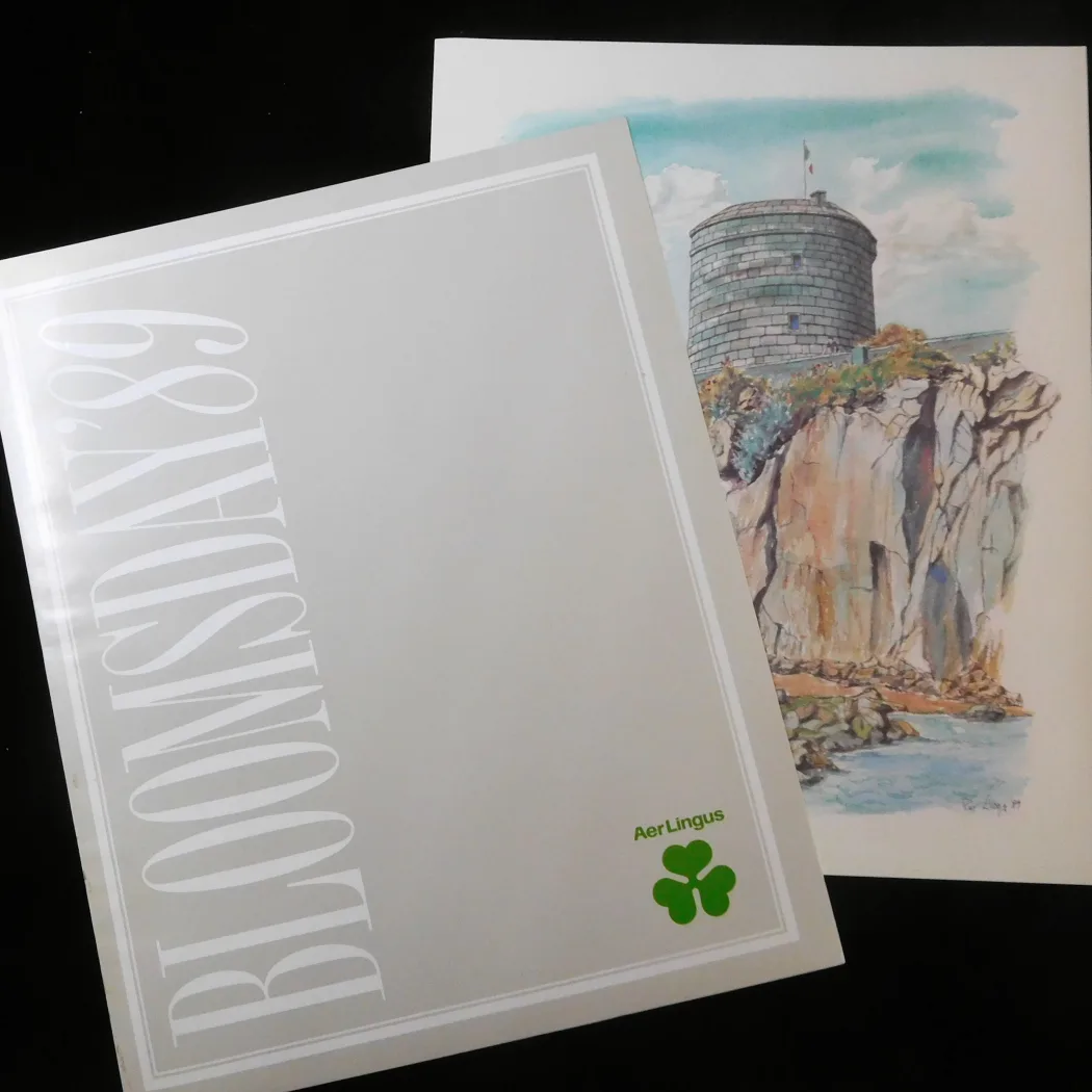 Colour print of watercolour The Martello Tower at Sandycove by Pat Liddy 1989, No 514/700