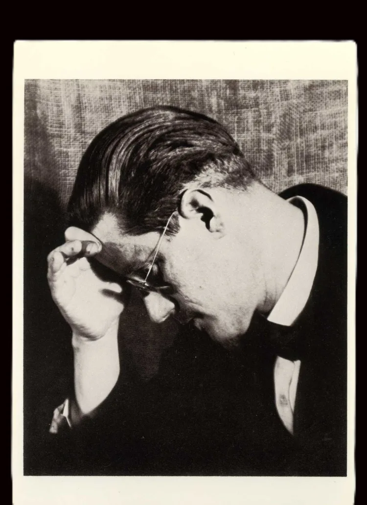 2 identical photo postcards (James Joyce by Man Ray)