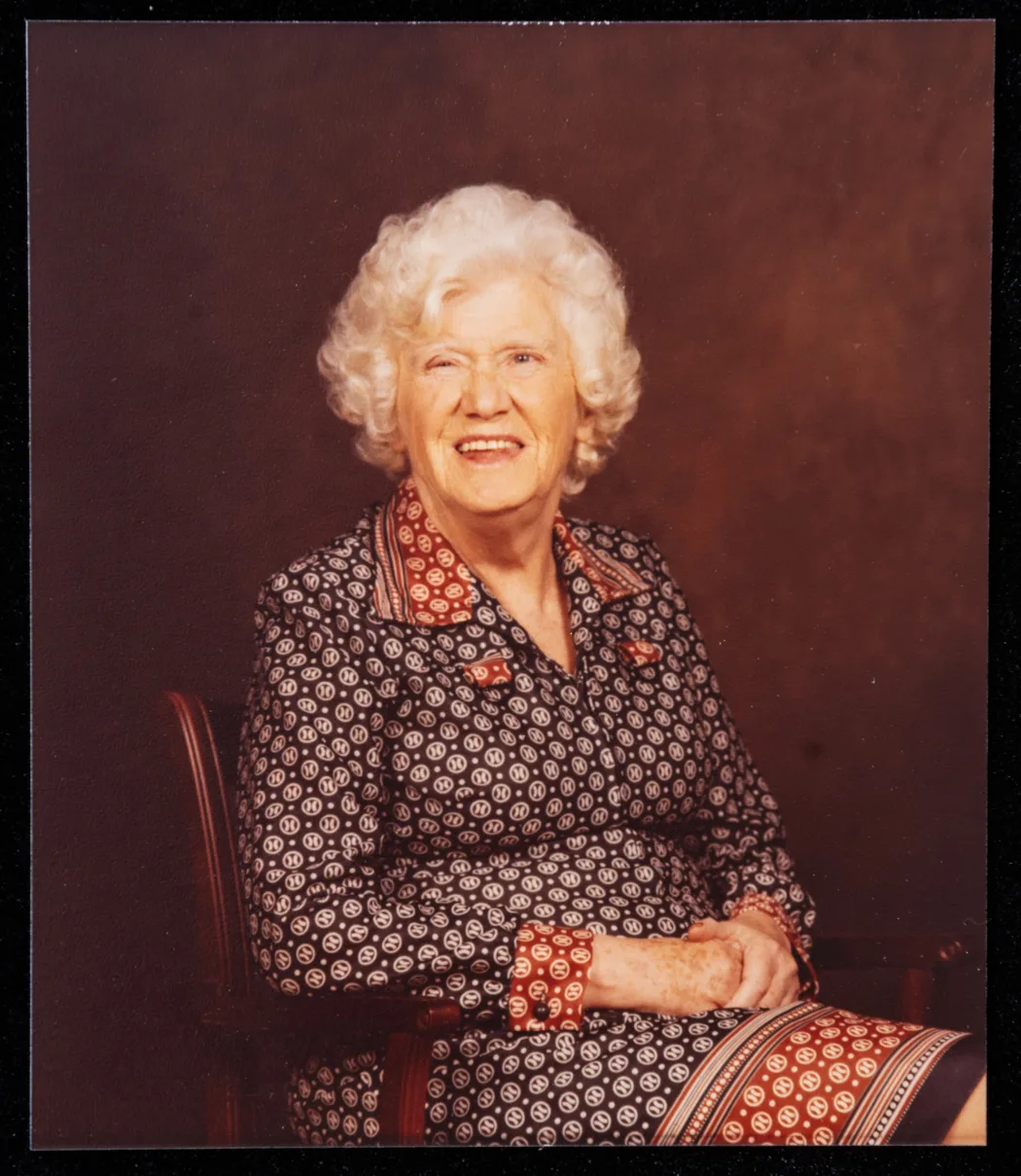 Colour photo portrait of Lucia Joyce, 1979