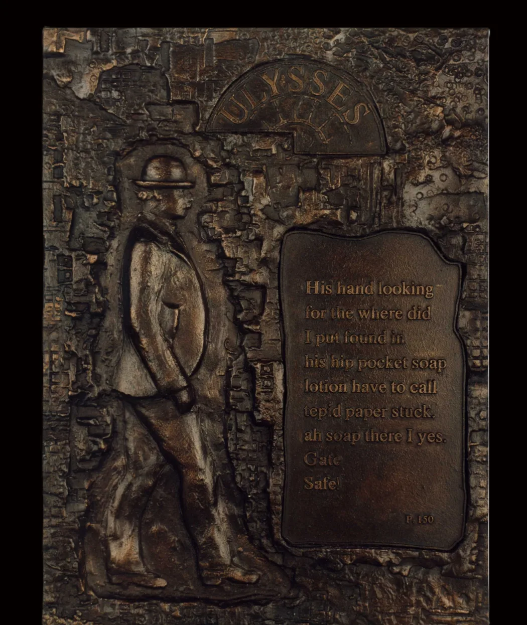 Colour photo of bronze plaque by Robin Buick