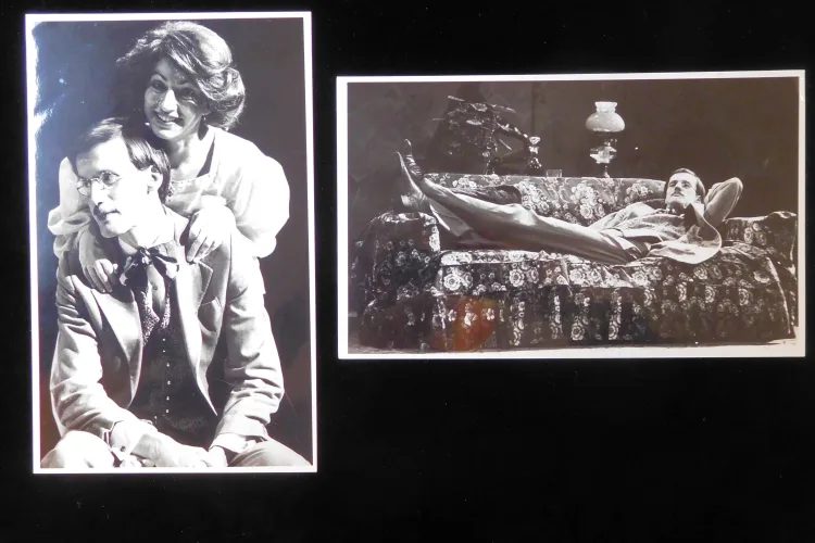 2 photos of David Morgan in Questors Theatre production of Exiles 1983