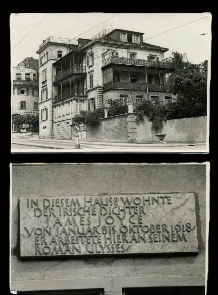 2 photos of James Joyce's residence at Universitatstrasse 38, Zurich