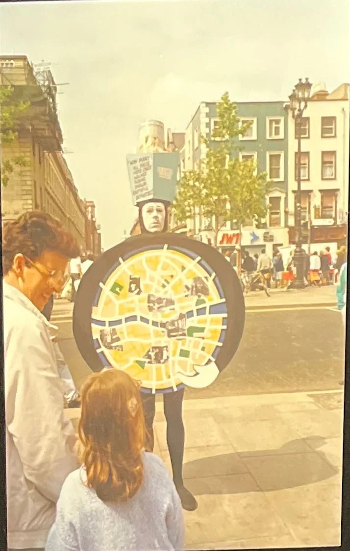 11 colour photos by Aidan Murphy of the Diceman Bloomsday 1989