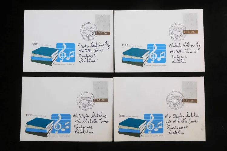 4 First Day Covers of Joyce Centenary stamp 1982