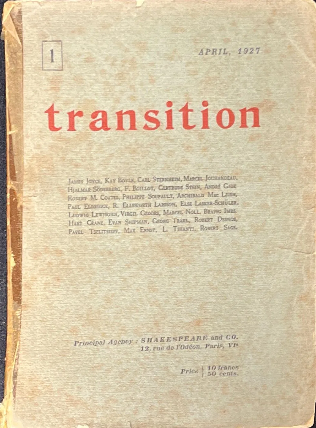 Transition 1 - 8, 10 - 12 (April 1927 - March 1928