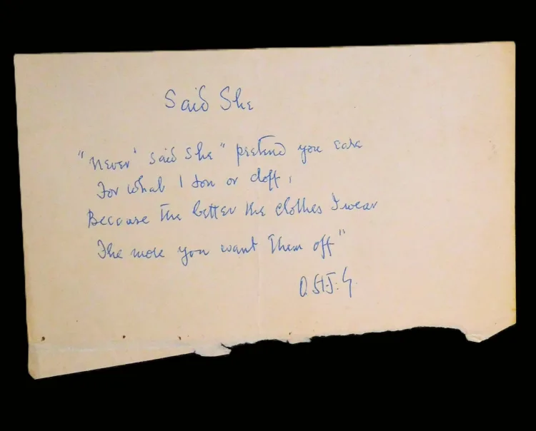 MS Verse in hand of Oliver St John Gogarty